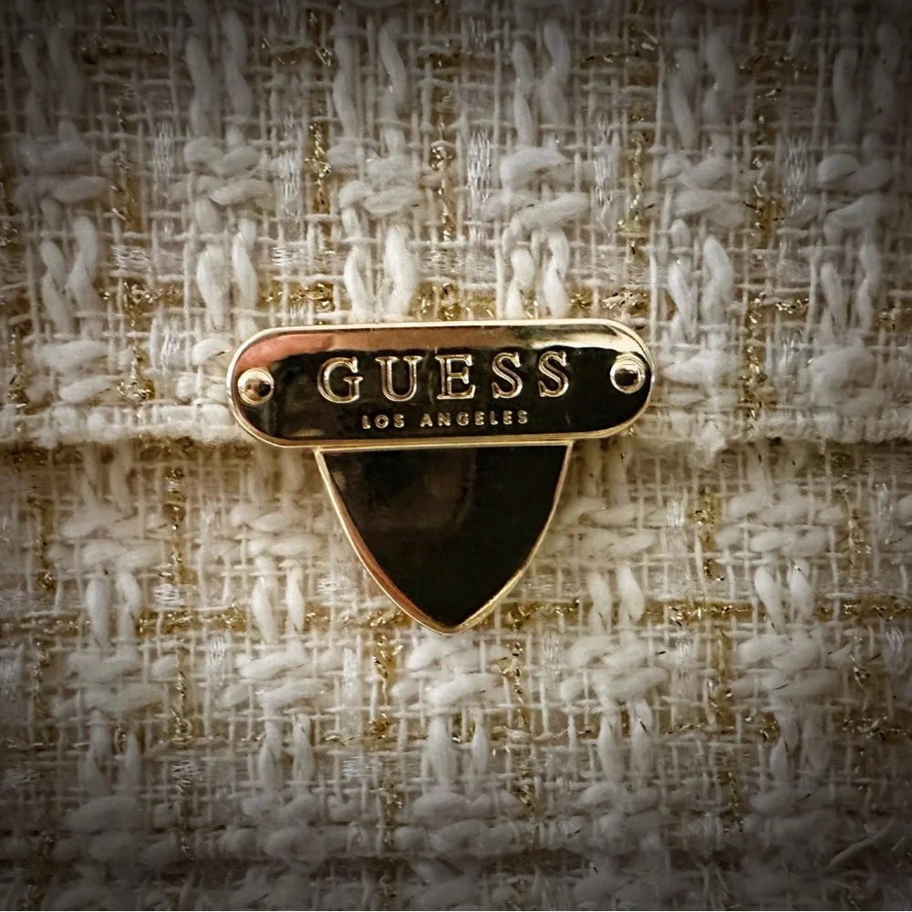 Guess Beige Tweed Crossbody Bag - Picture 2 of 10